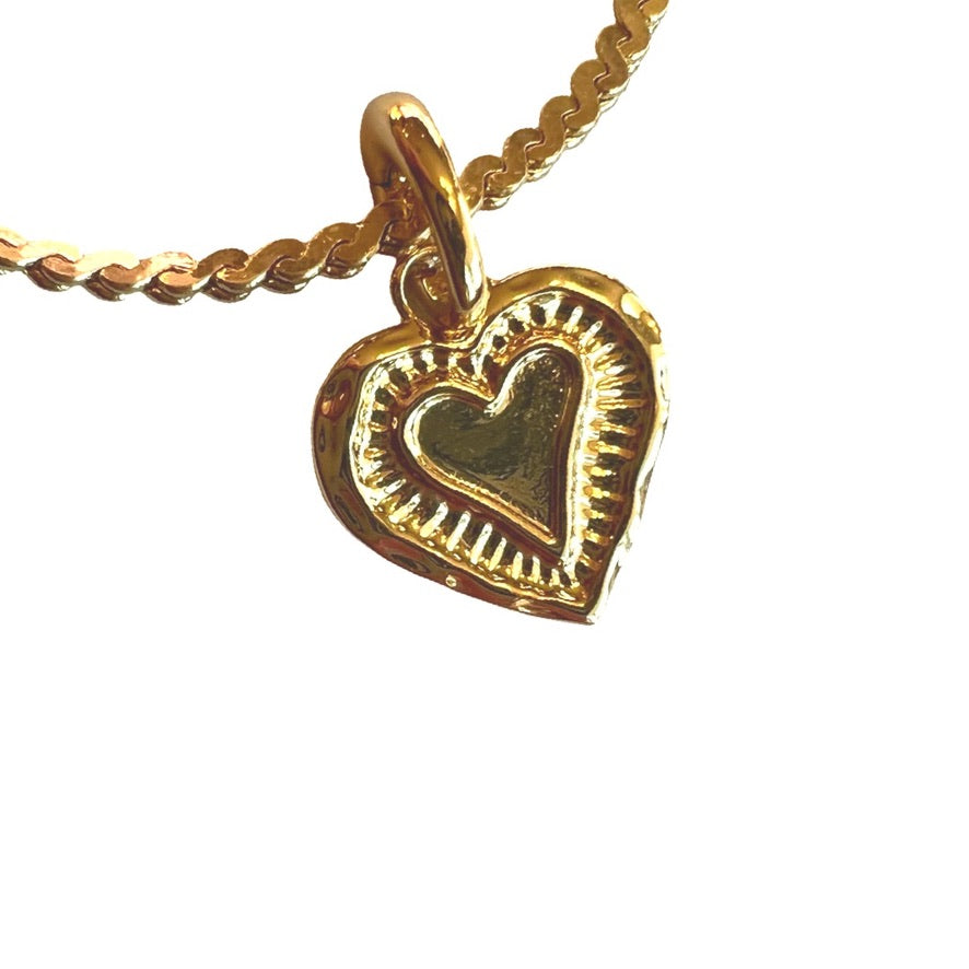 Wave Bracelet with Mini Heart Charm