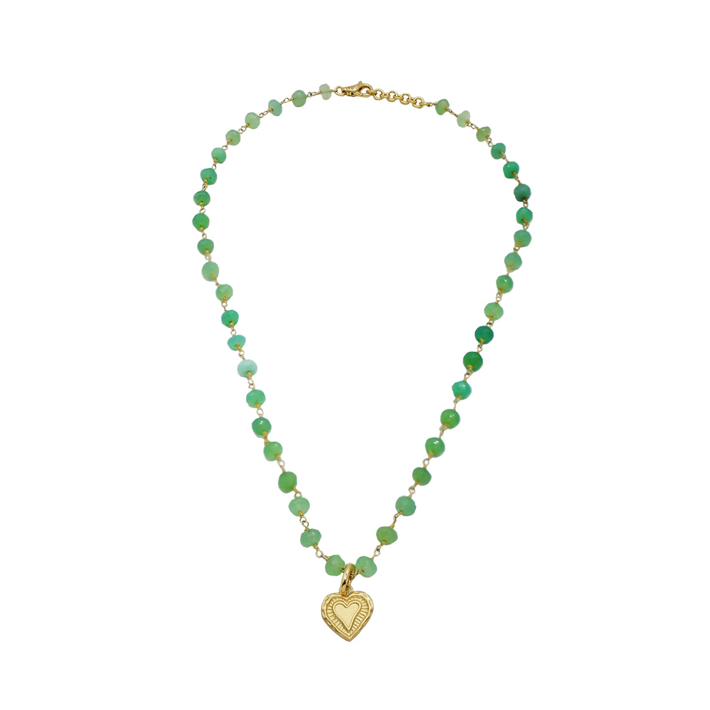 Mini Heart Charm on Beaded Short Necklace