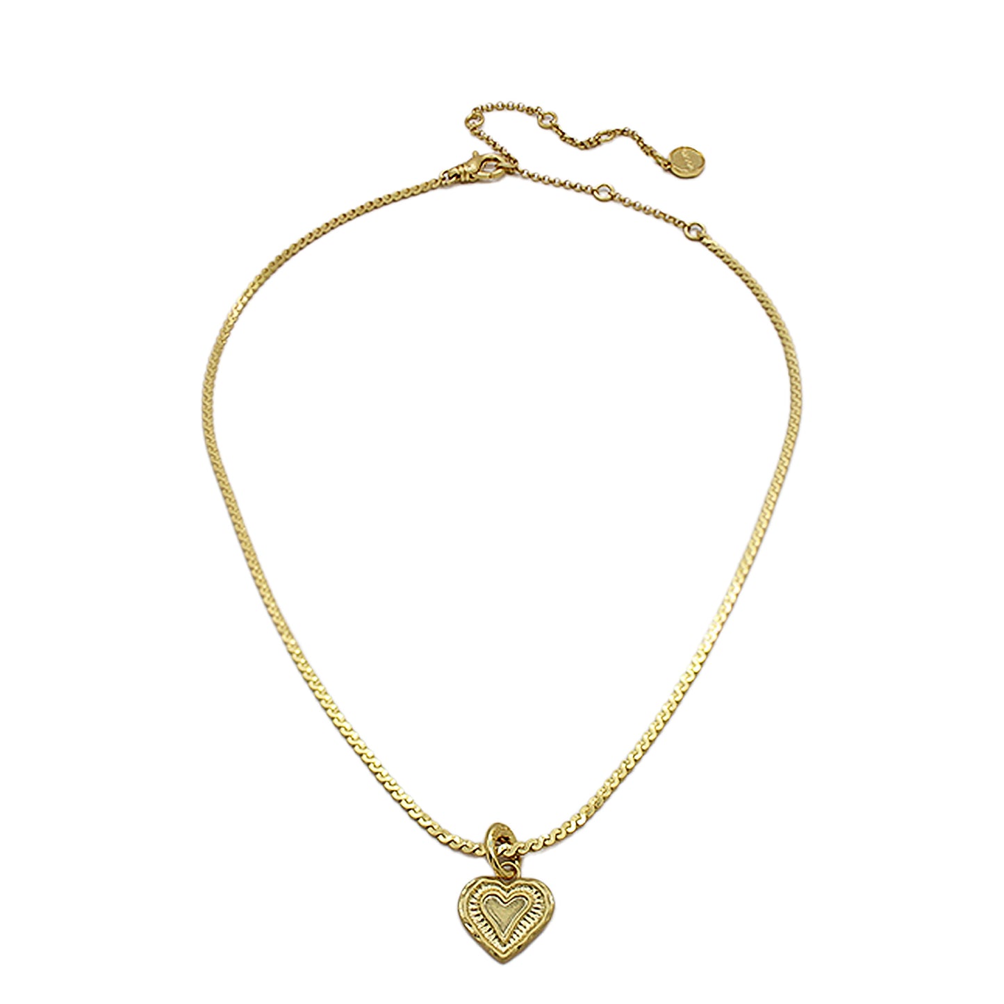 Mini Heart Charm on Wave Necklace