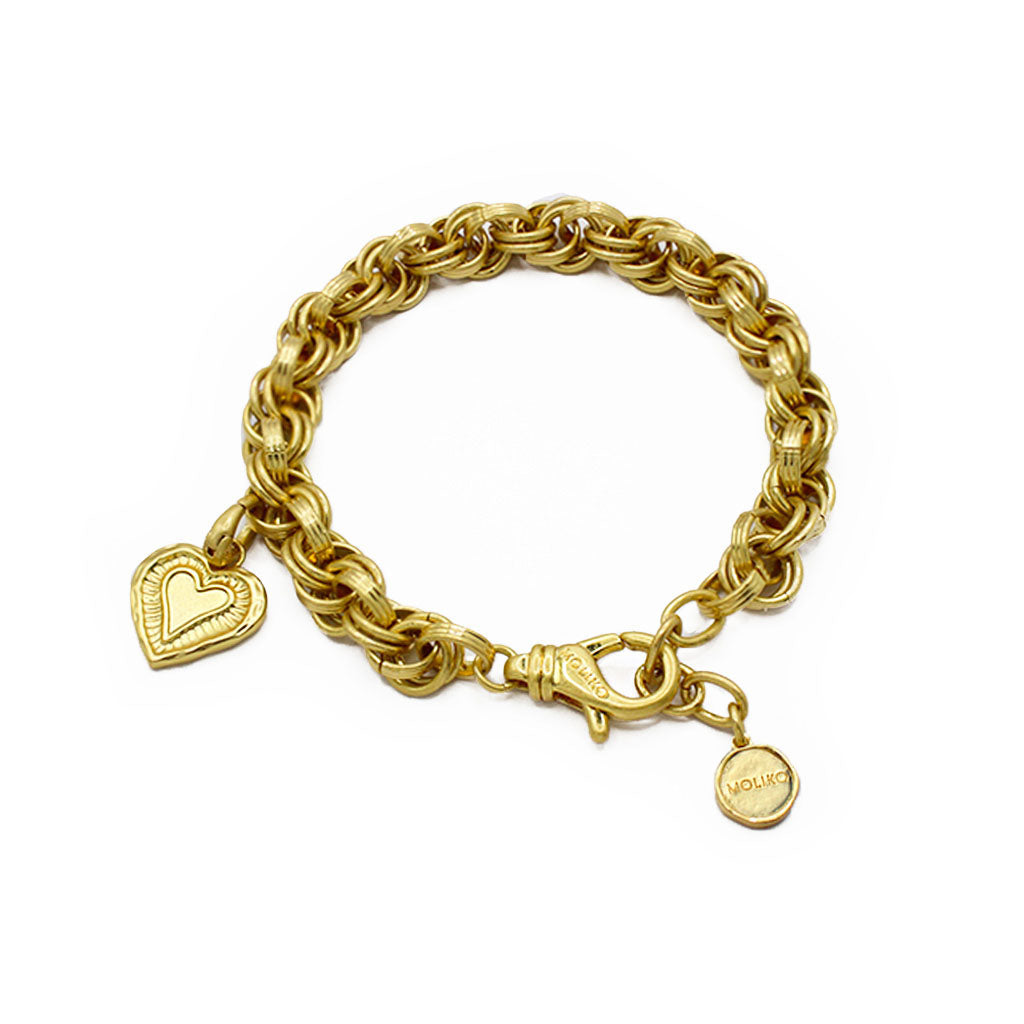 Circle Bracelet with Mini Heart Charm